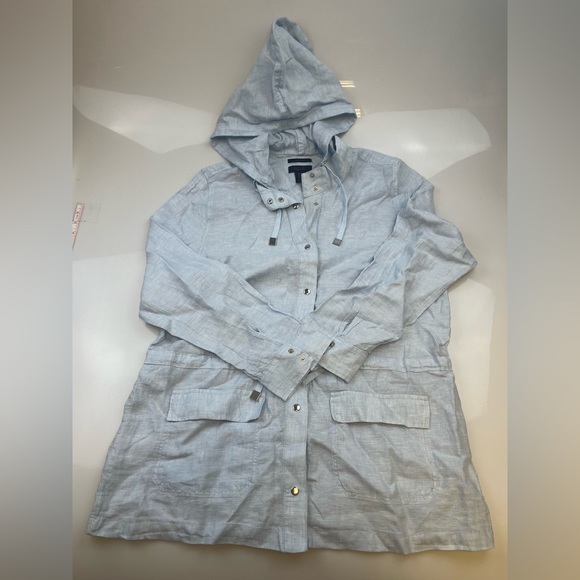 RACHEL Rachel Roy 100% Linen Hooded Top N151-14 - Picture 2 of 8